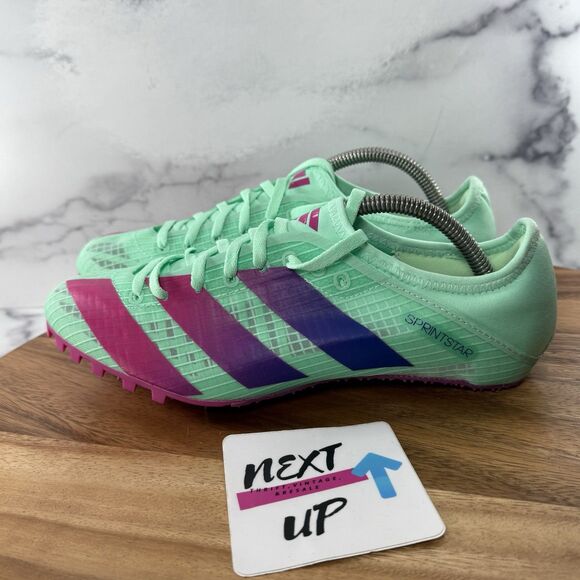 Men's size 7.5-Adidas Sprintstar GV9067 Track Spikes Shoes Celadon-Turquoise NEW - Picture 1 of 9